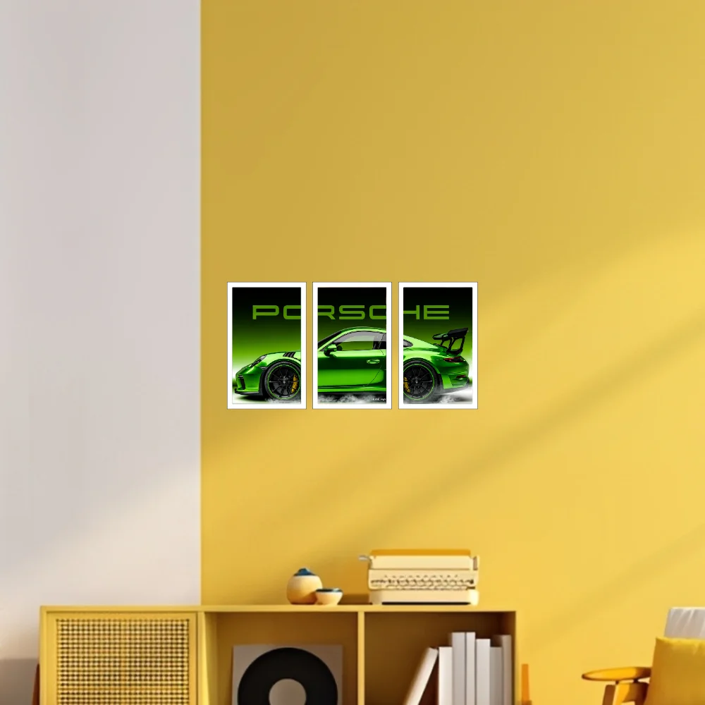 Djane Studio Car Wall Poster | Car Wall Sticker for Living Room, Bedroom, Office & Gaming Room | Modern Home Décor | Pack of 3 | Size 8x5 Inch